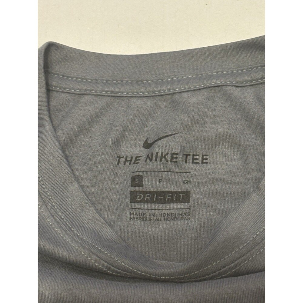Nike Dri-FIT Men's S Gray Crew Neck Polyester Logo Graphic Print T-Shirt - Picture 3 of 6